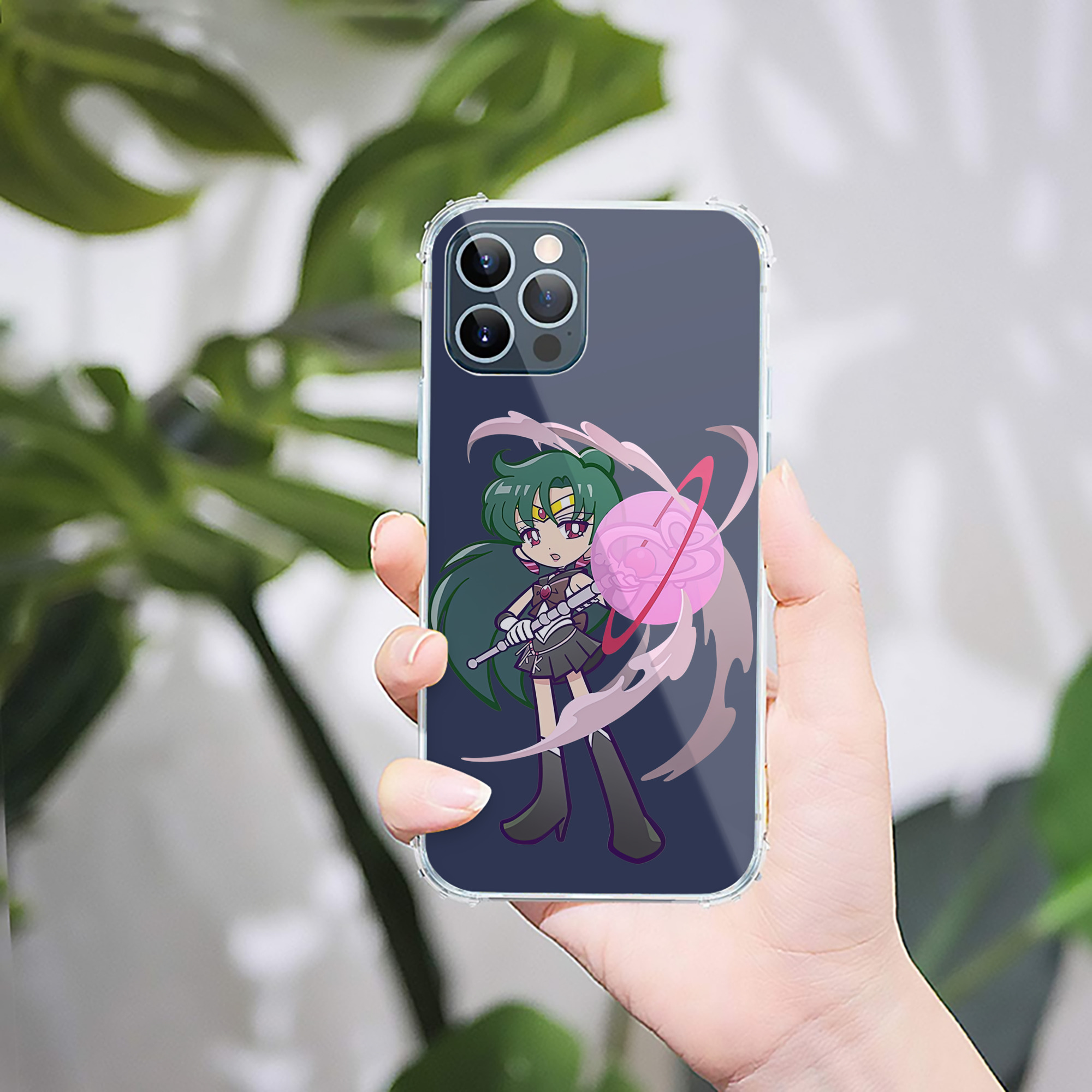 （画像用） 美少女戦士セーラームーン 冥王せつな Sailor Moon Meiou Setsuna 【iPhone 12シリーズ対応】透明スマホケース（クリアソフトケース）